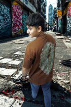 Never Again Club Narc All Eyes Oversized Tee [Brown]