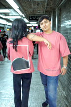 Never Again Club Muted Present Oversized Tee [Pink]