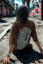 Never Again Club Narc All Eyes Oversized Tee [Brown]