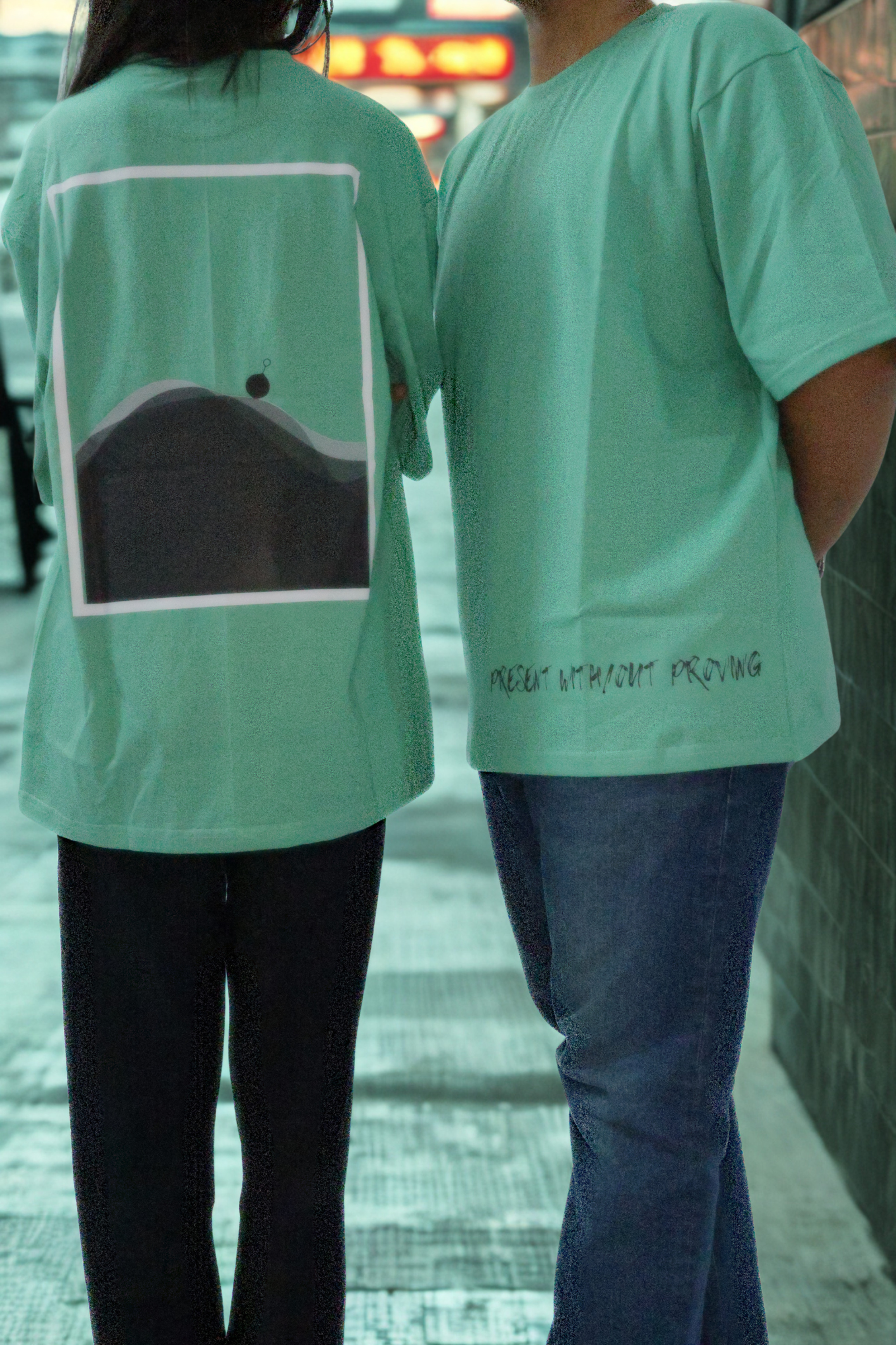 Never Again Club Muted Present Oversized Tee [Sea Green]
