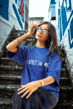 Never Again Club Narc All Eyes Oversized Tee [Blue]