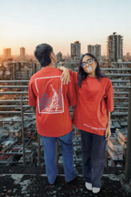 Never Again Club Muted Collapse Oversized Tee [Red]