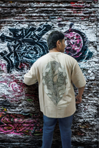 Never Again Club Narc All Eyes Oversized Tee [Beige]