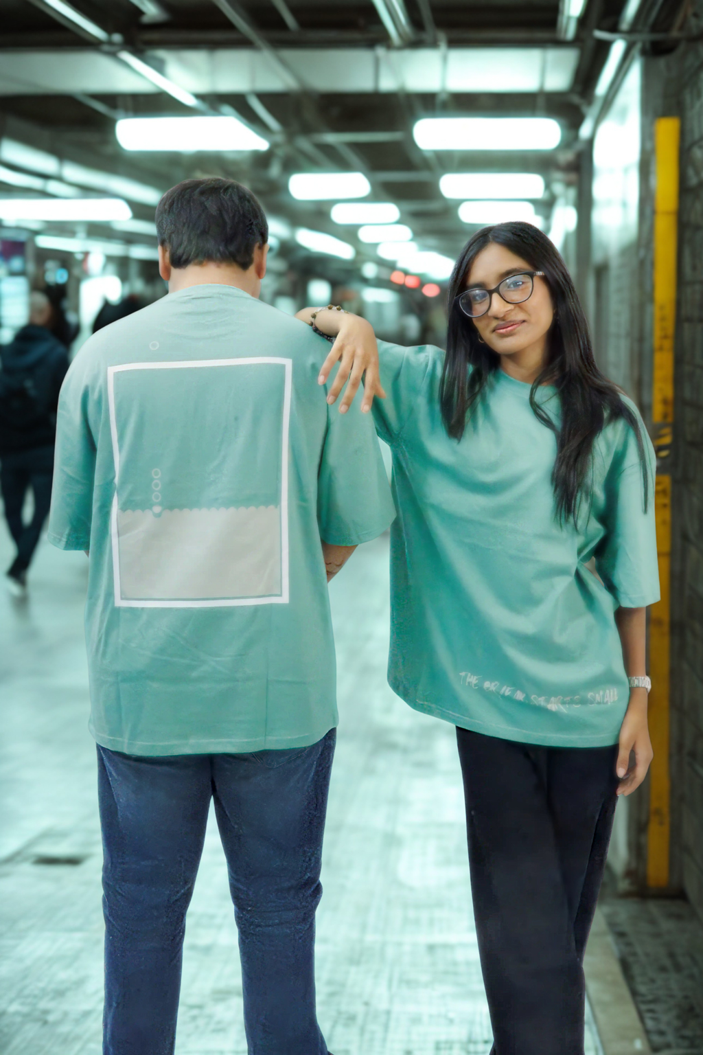 Never Again Club Muted Break Oversized Tee [Sea Green]