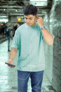 Never Again Club Muted Break Oversized Tee [Sea Green]