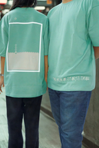 Never Again Club Muted Break Oversized Tee [Sea Green]