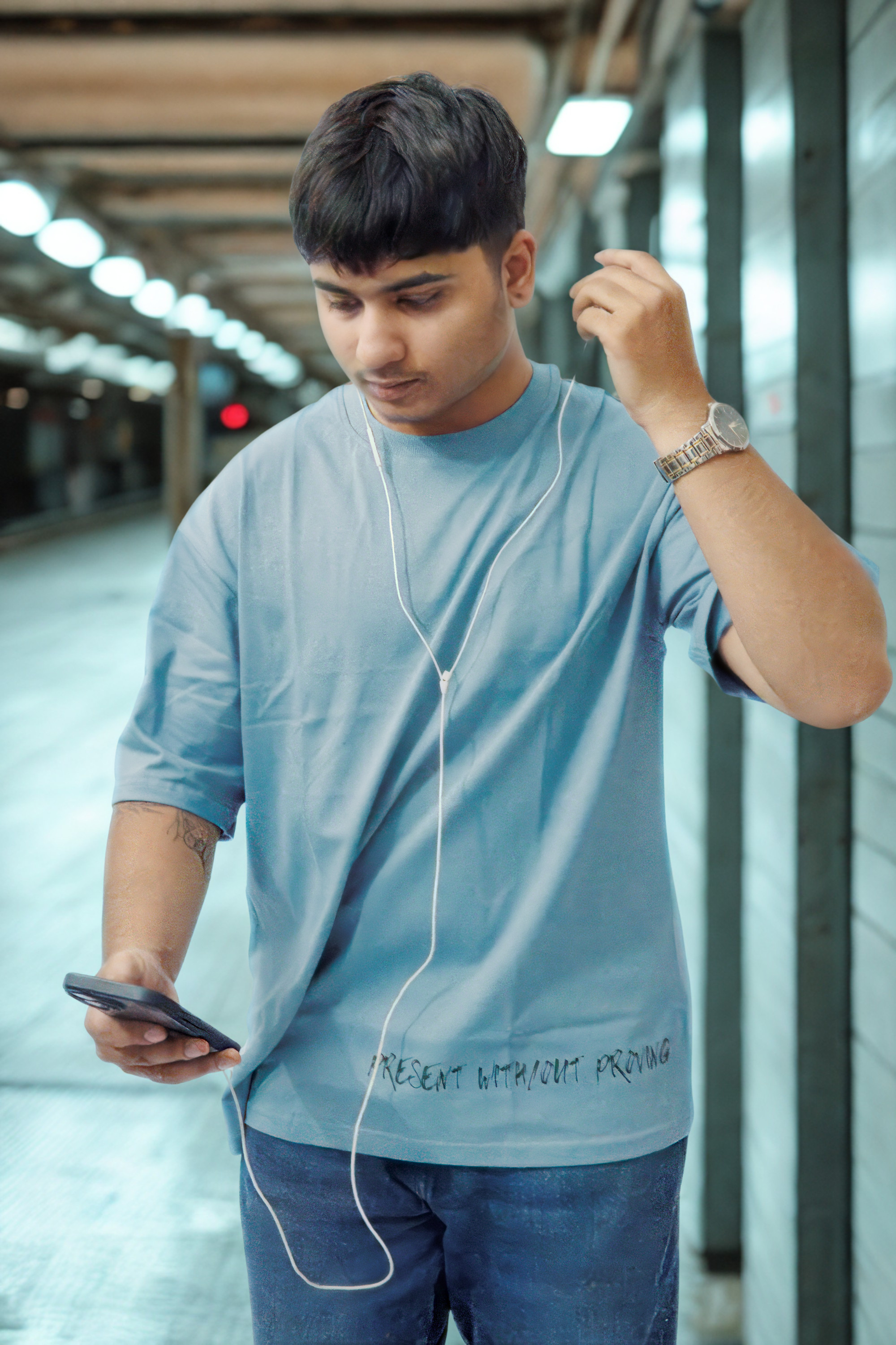 Never Again Club Muted Present Oversized Tee [Teal]