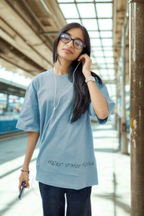 Never Again Club Muted Present Oversized Tee [Teal]