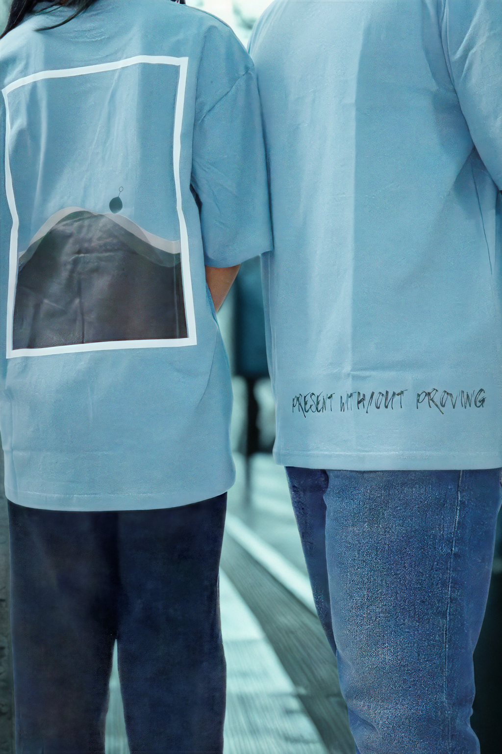Never Again Club Muted Present Oversized Tee [Teal]