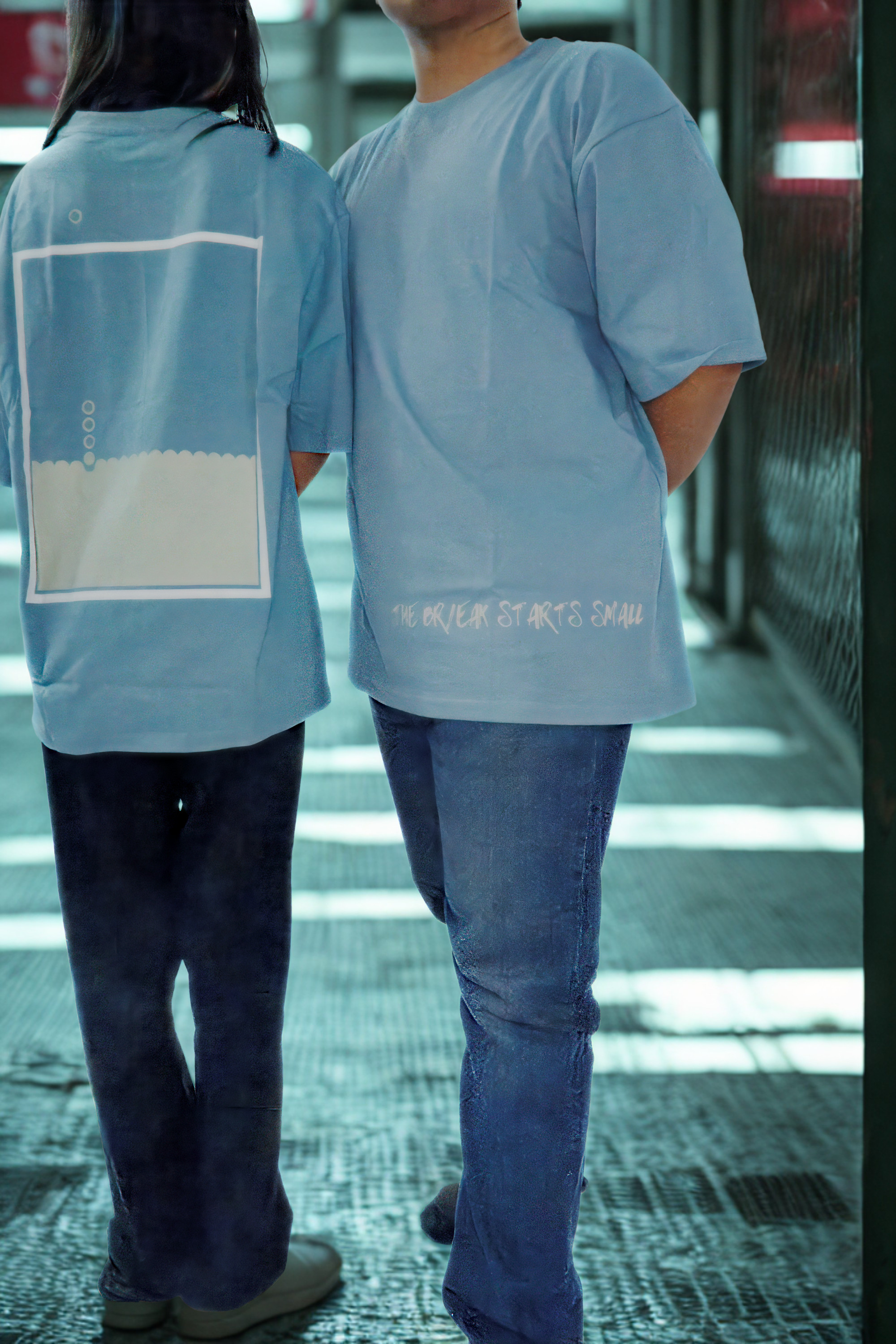 Never Again Club Muted Break Oversized Tee [Teal]