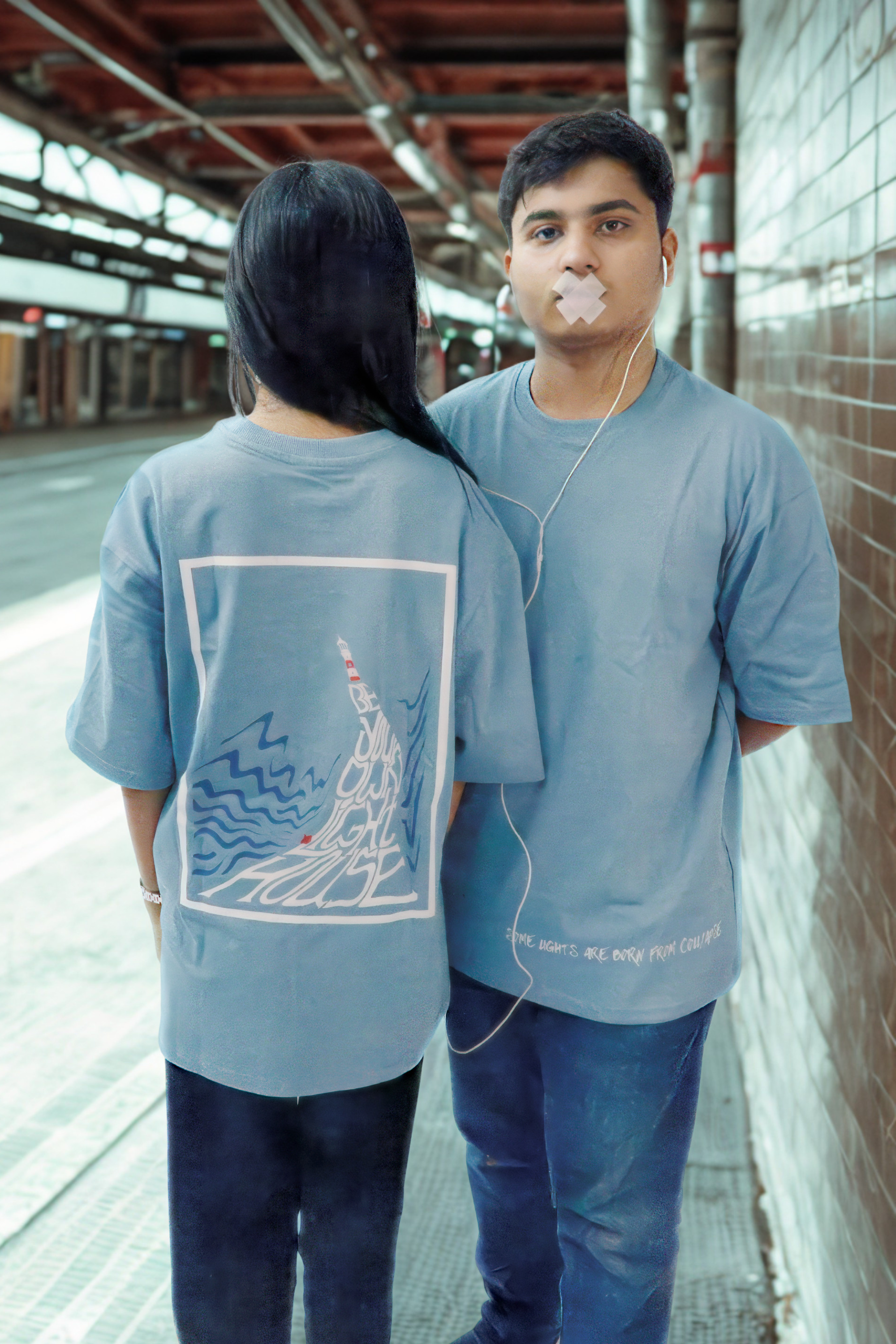 Never Again Club Muted Collapse Oversized Tee [Teal]
