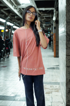 Never Again Club Muted Break Oversized Tee [Dusty Rose]
