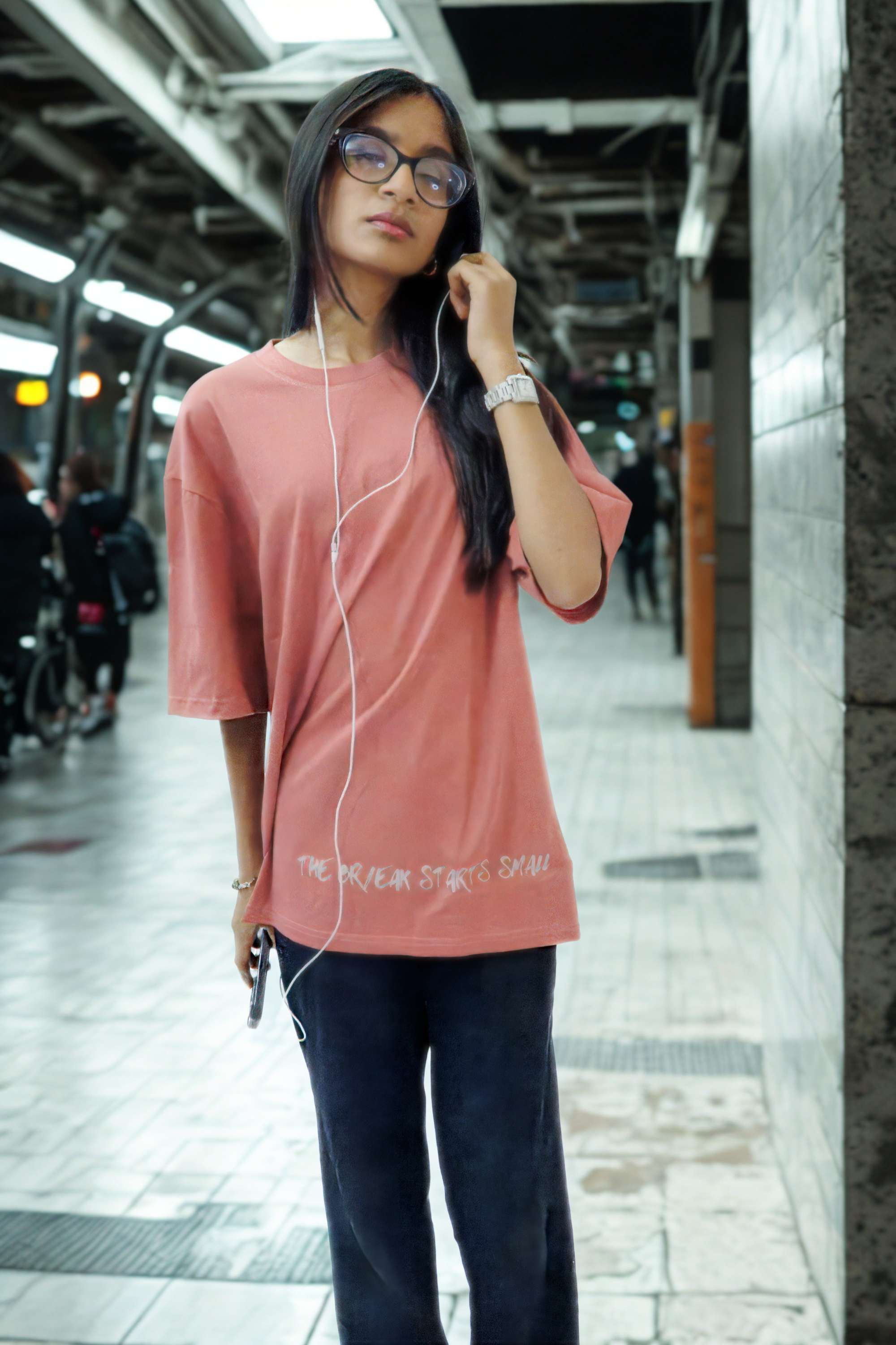 Never Again Club Muted Break Oversized Tee [Dusty Rose]