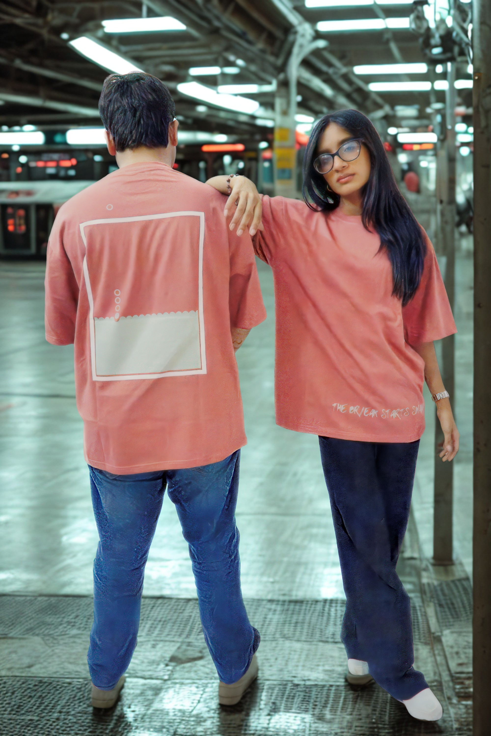 Never Again Club Muted Break Oversized Tee [Dusty Rose]