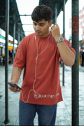 Never Again Club Muted Break Oversized Tee [Red]
