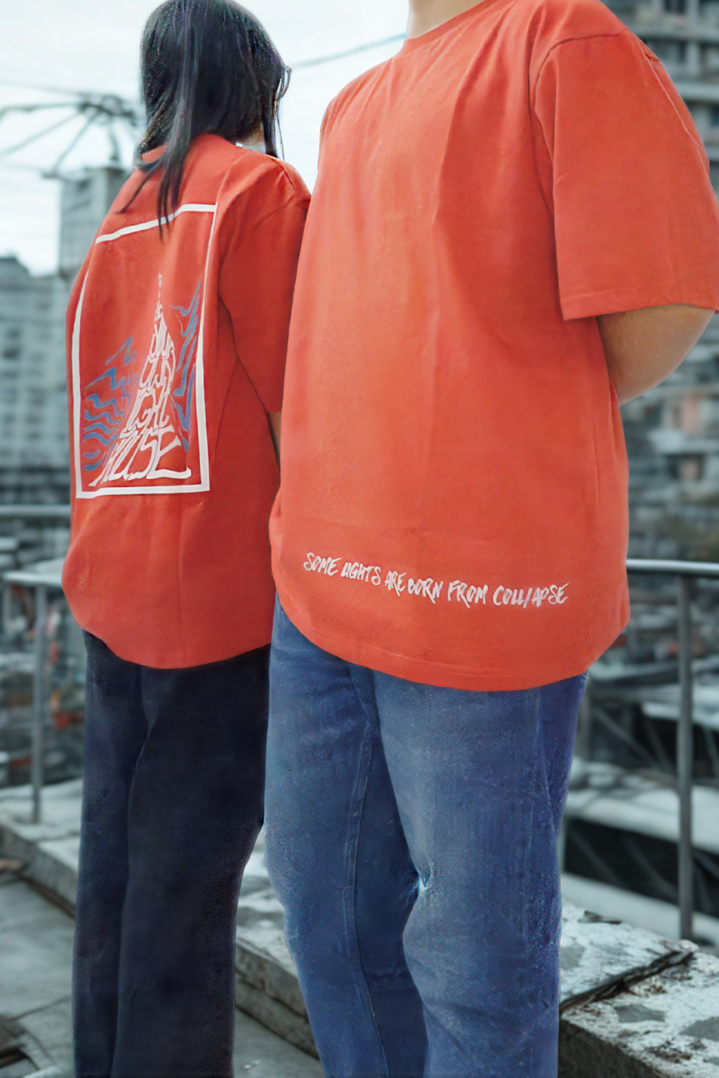 Never Again Club Muted Collapse Oversized Tee [Red]