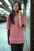 Never Again Club Muted Break Oversized Tee [Pink]