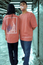 Never Again Club Muted Collapse Oversized Tee [Dusty Rose]