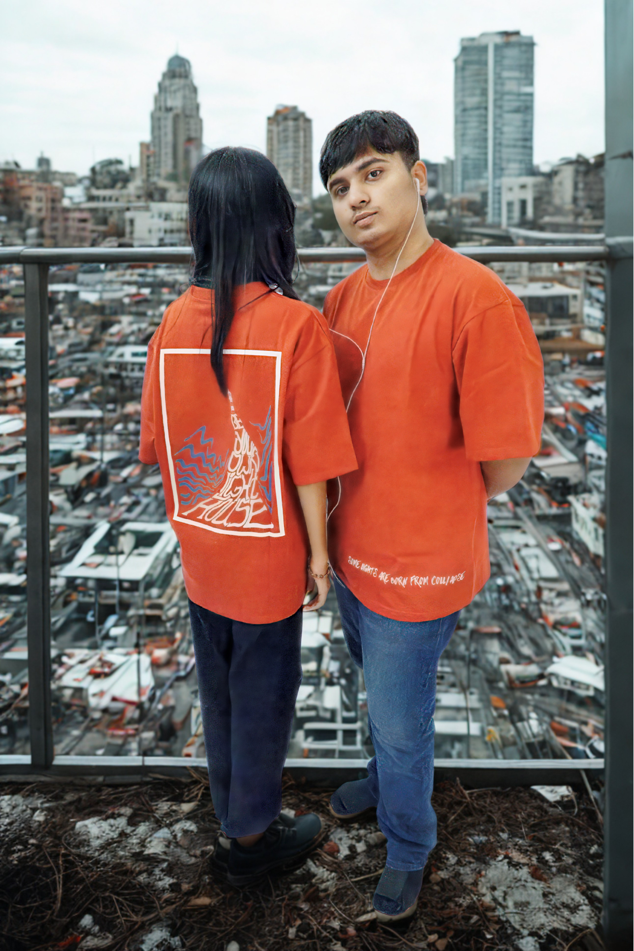 Never Again Club Muted Collapse Oversized Tee [Red]