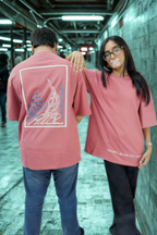 Never Again Club Muted Collapse Oversized Tee [Pink]