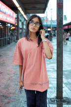 Never Again Club Muted Present Oversized Tee [Dusty Rose]