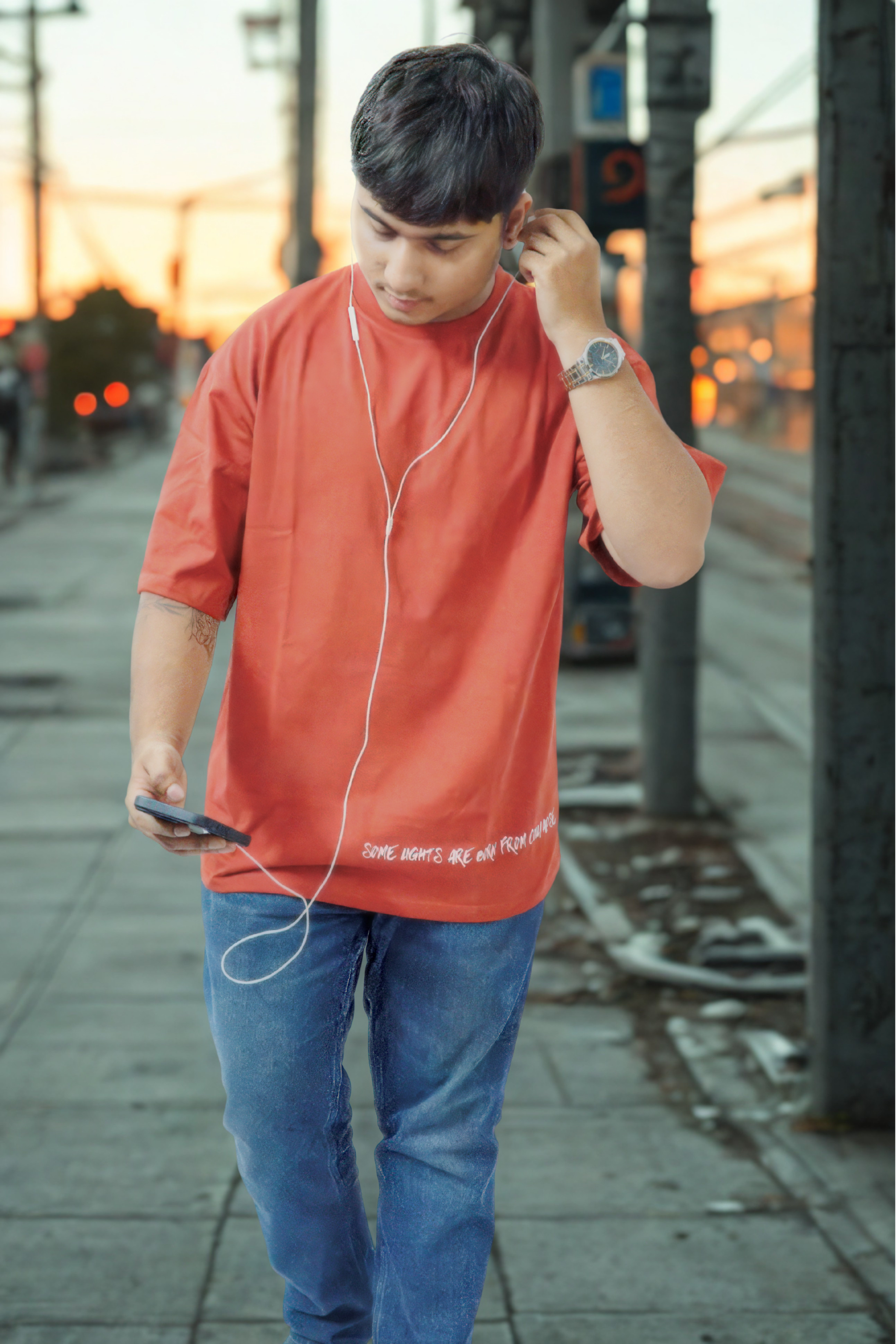 Never Again Club Muted Collapse Oversized Tee [Red]