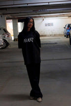 Never Again Club Duality Oversized Tee [Black]
