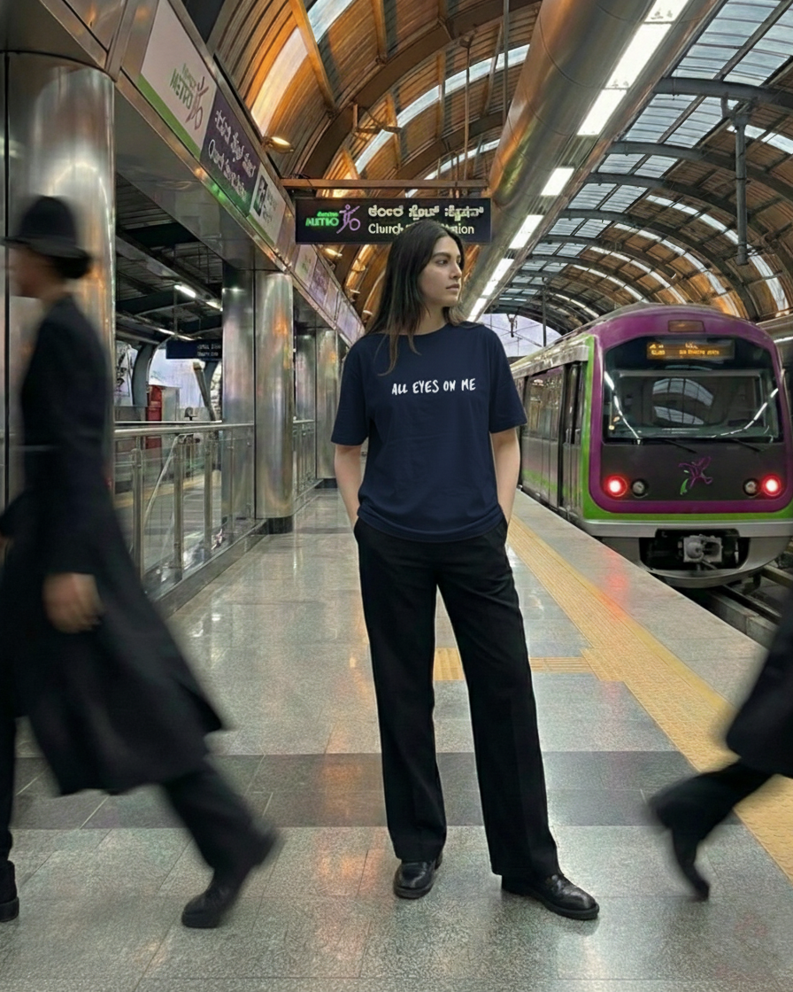 Never Again Club Narc All Eyes Oversized Tee [blue]