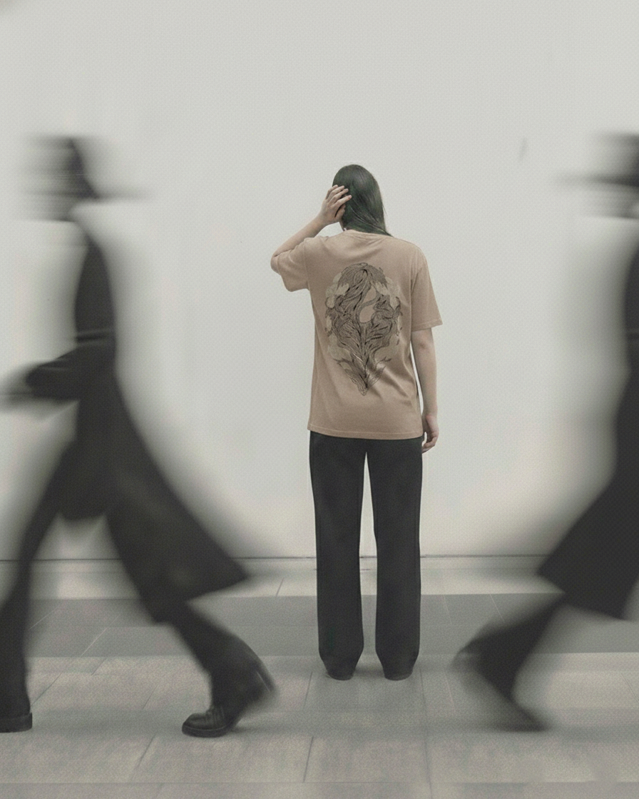 Never Again Club Narc All Eyes Oversized Tee [Beige]