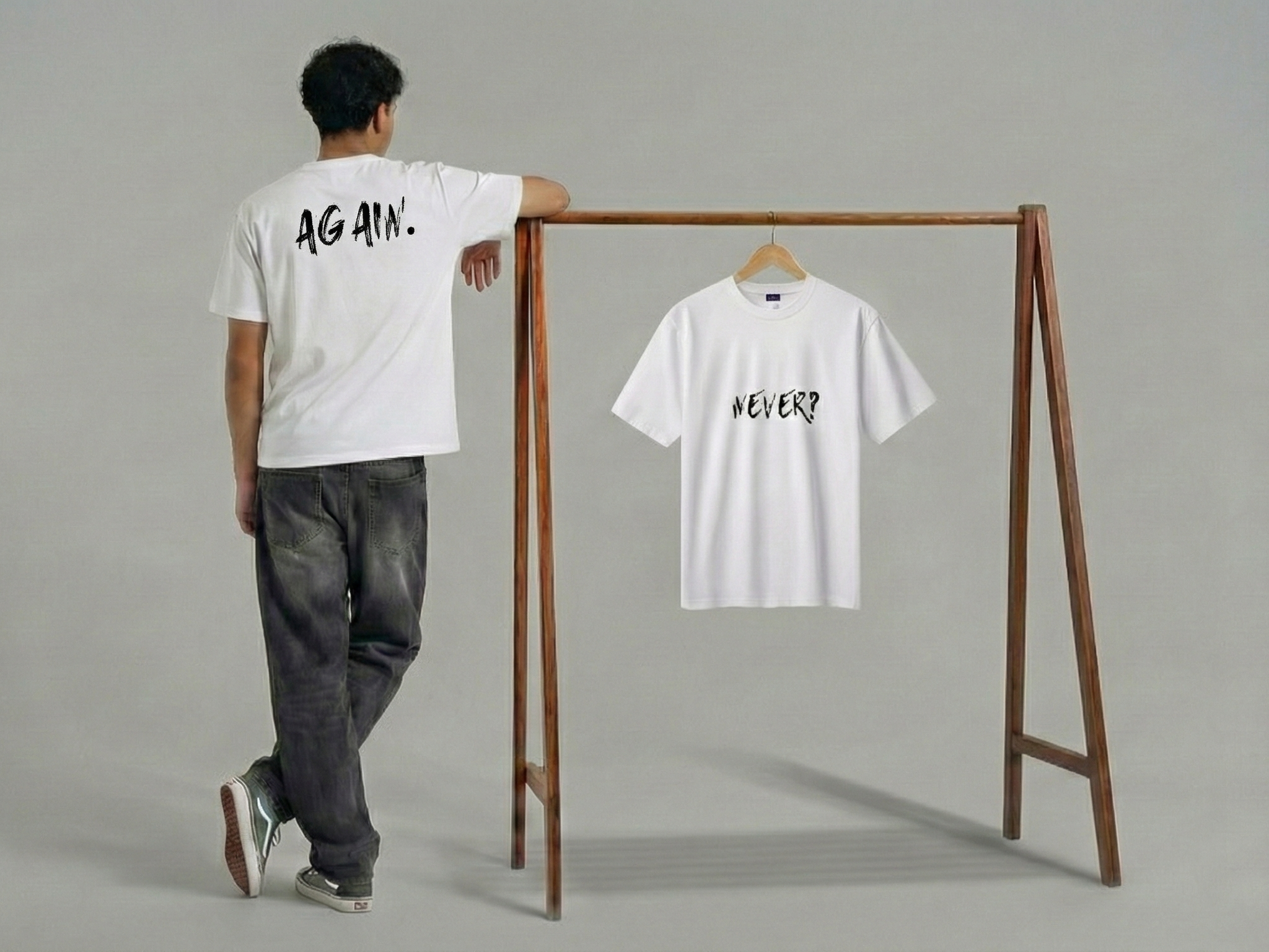 Never Again Club Duality Oversized Tee [white]