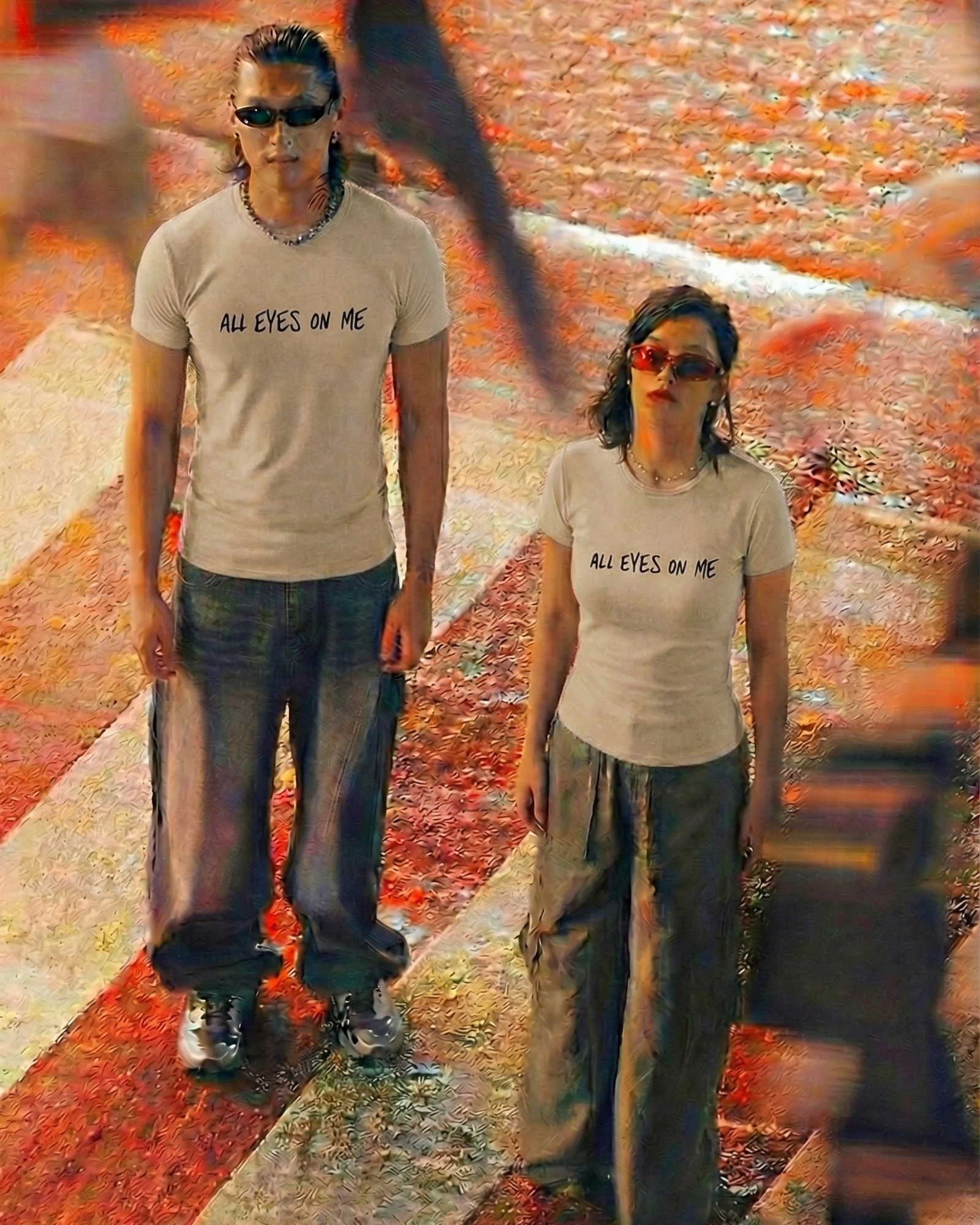 Never Again Club Narc All Eyes Oversized Tee [Beige]