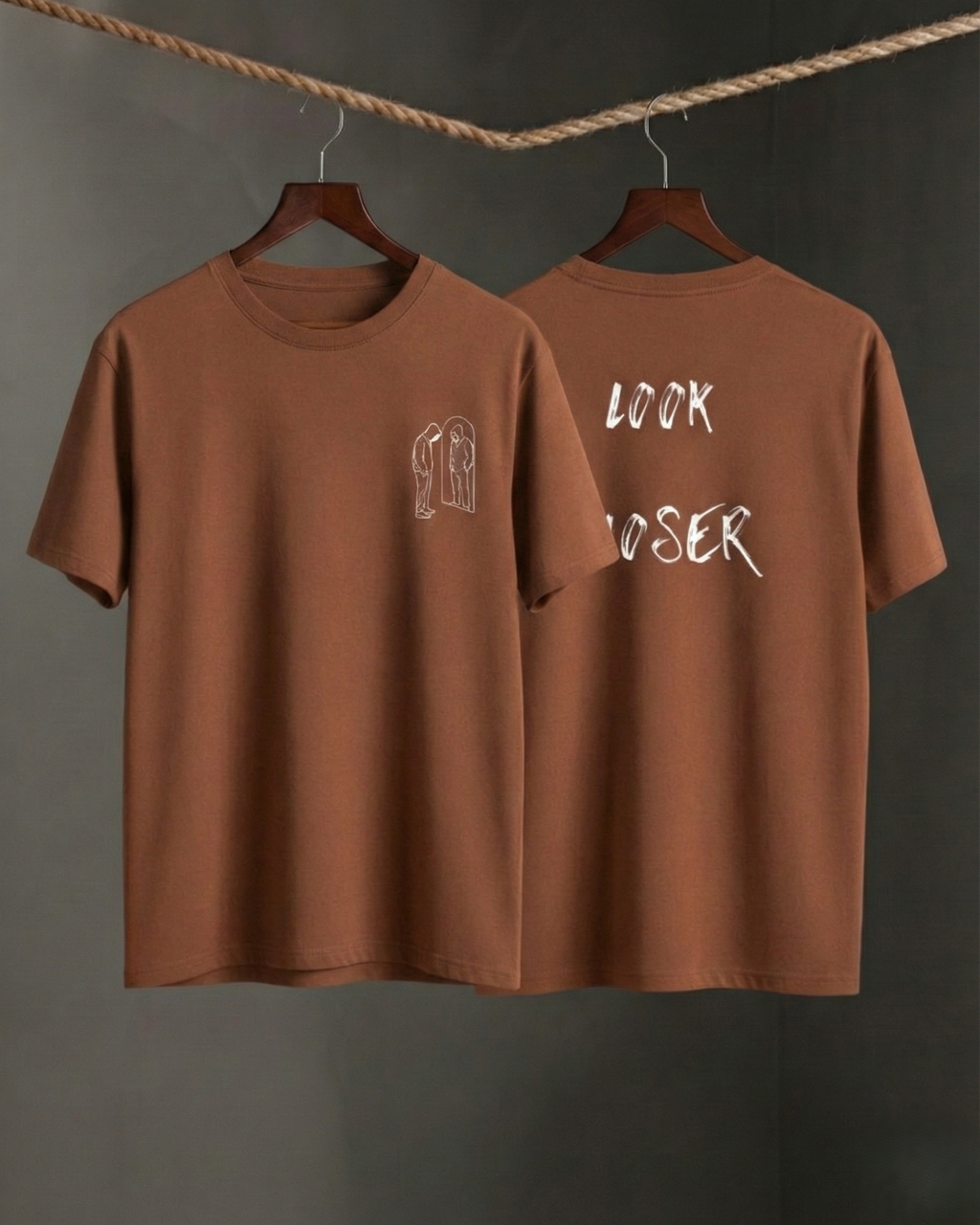 Never Again Club Narc Look Closer Oversized Tee [brown]