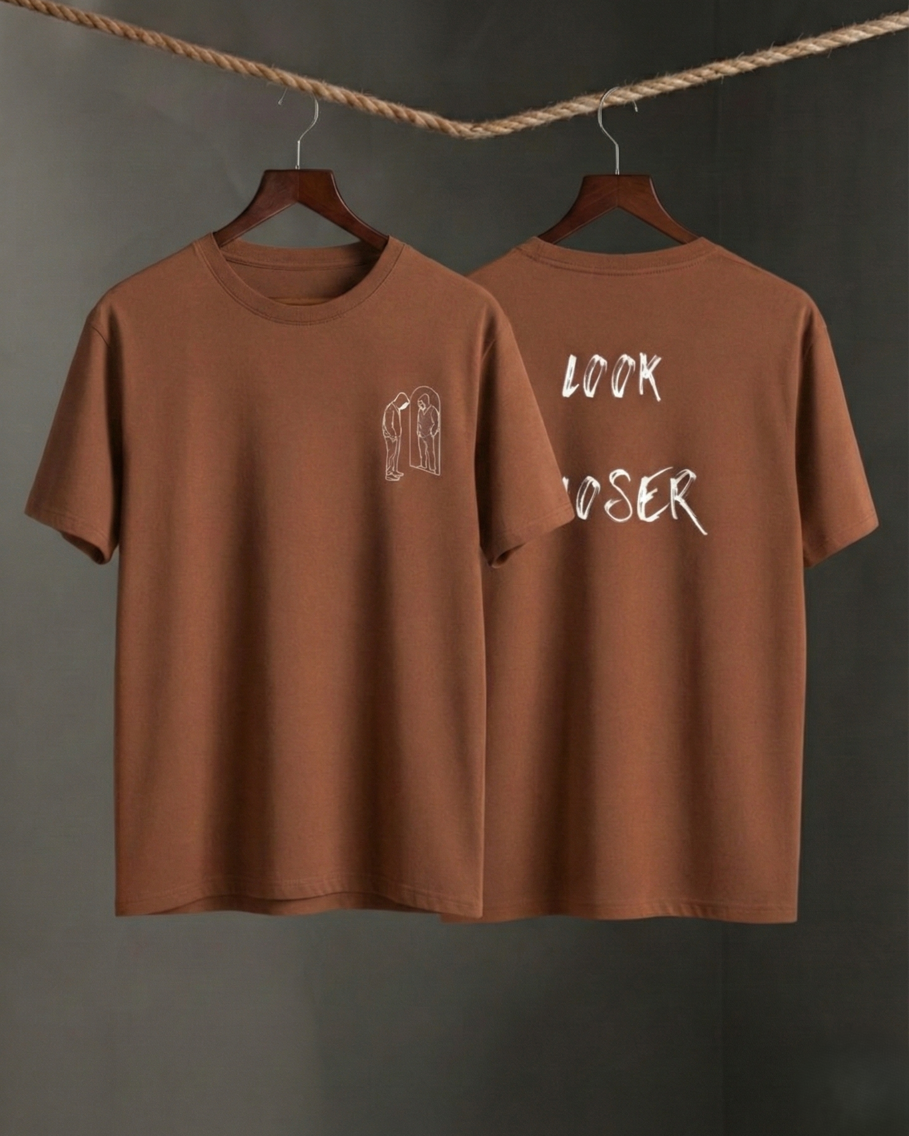 Never Again Club Narc Look Closer Oversized Tee [brown]