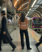 Never Again Club Narc Look Closer Oversized Tee [brown]