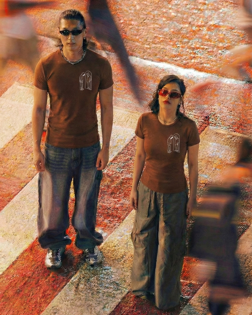 Never Again Club Narc Look Closer Oversized Tee [brown]