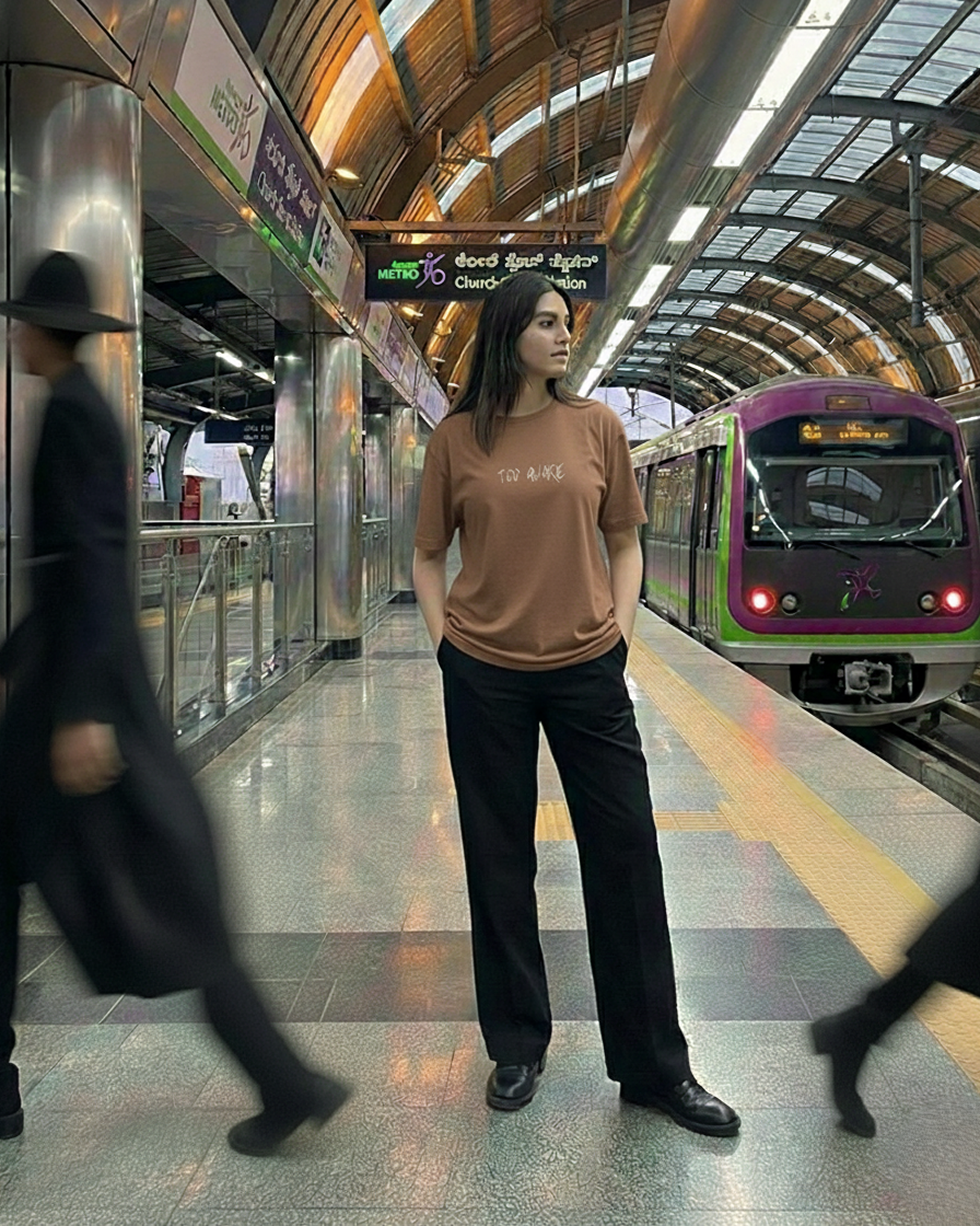 Never Again Club Narc Too Aware Oversized Tee [brown]