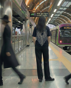 Never Again Club Narc All Eyes Oversized Tee [blue]