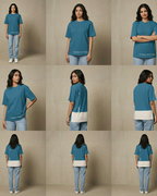 Never Again Club Muted Break Oversized Tee [Blue]