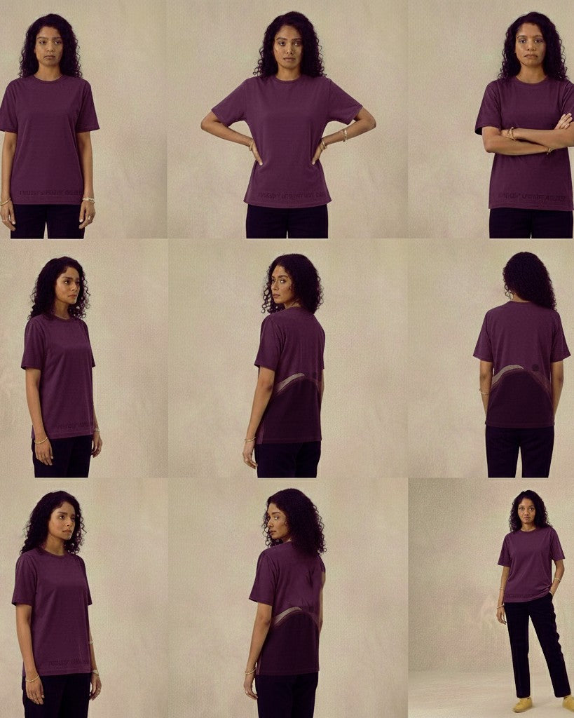 Never Again Club Muted Present Oversized Tee [Violet]