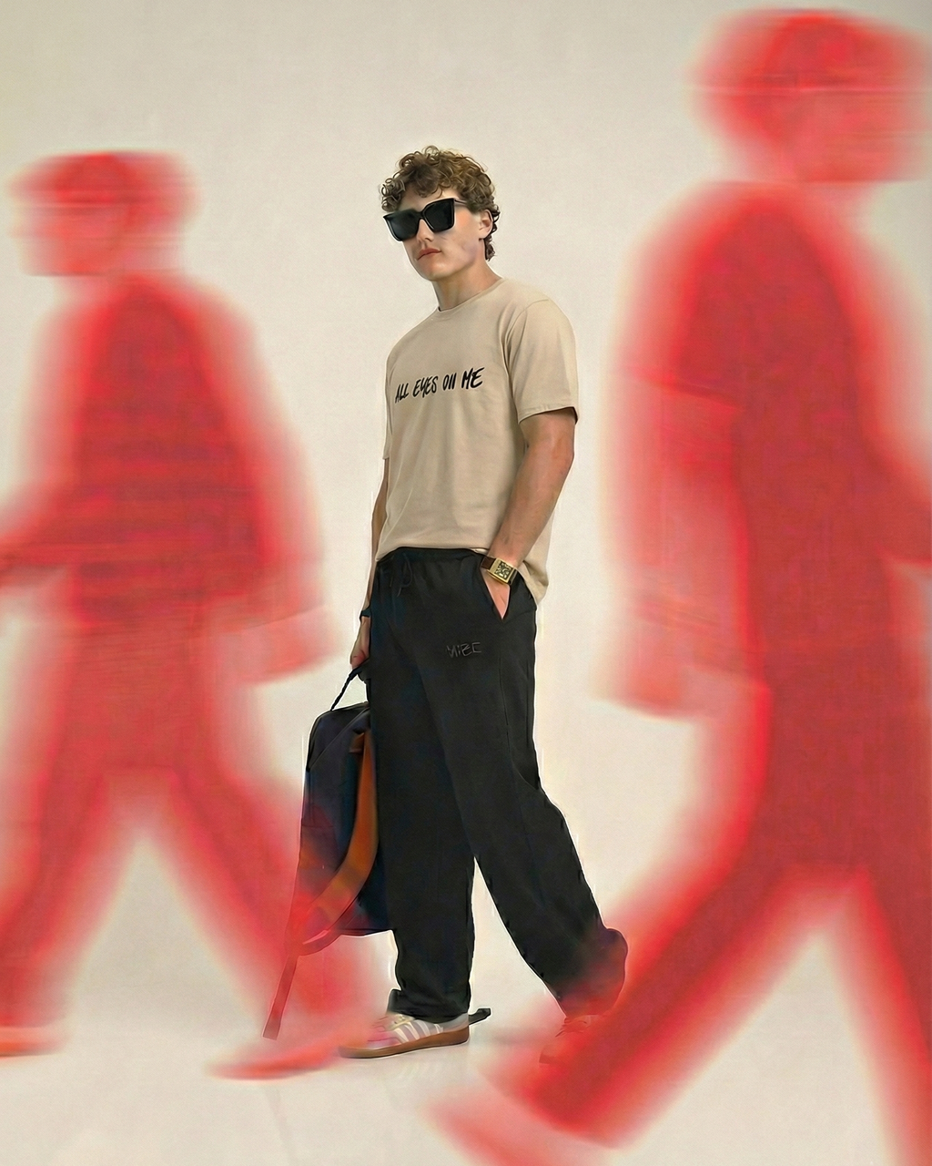 Never Again Club Narc All Eyes Oversized Tee [Beige]