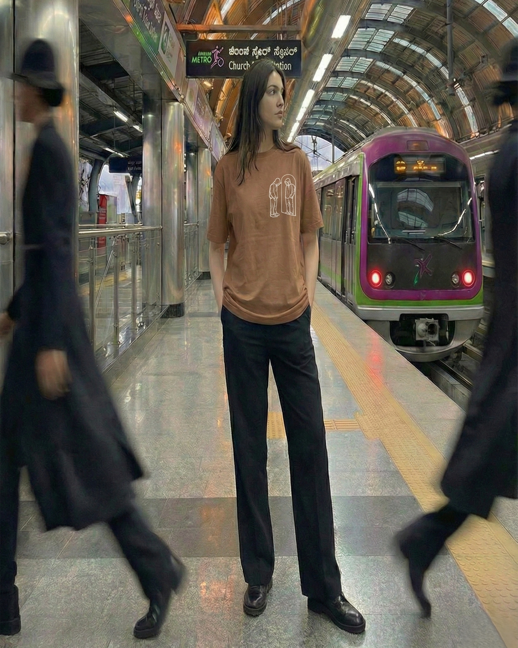 Never Again Club Narc Look Closer Oversized Tee [brown]