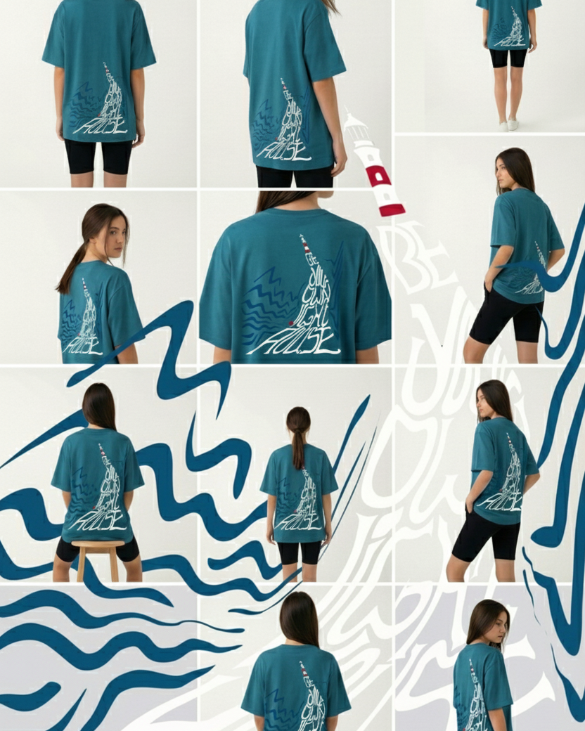 Never Again Club Muted Collapse Oversized Tee [Blue]