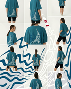 Never Again Club Muted Collapse Oversized Tee [Blue]