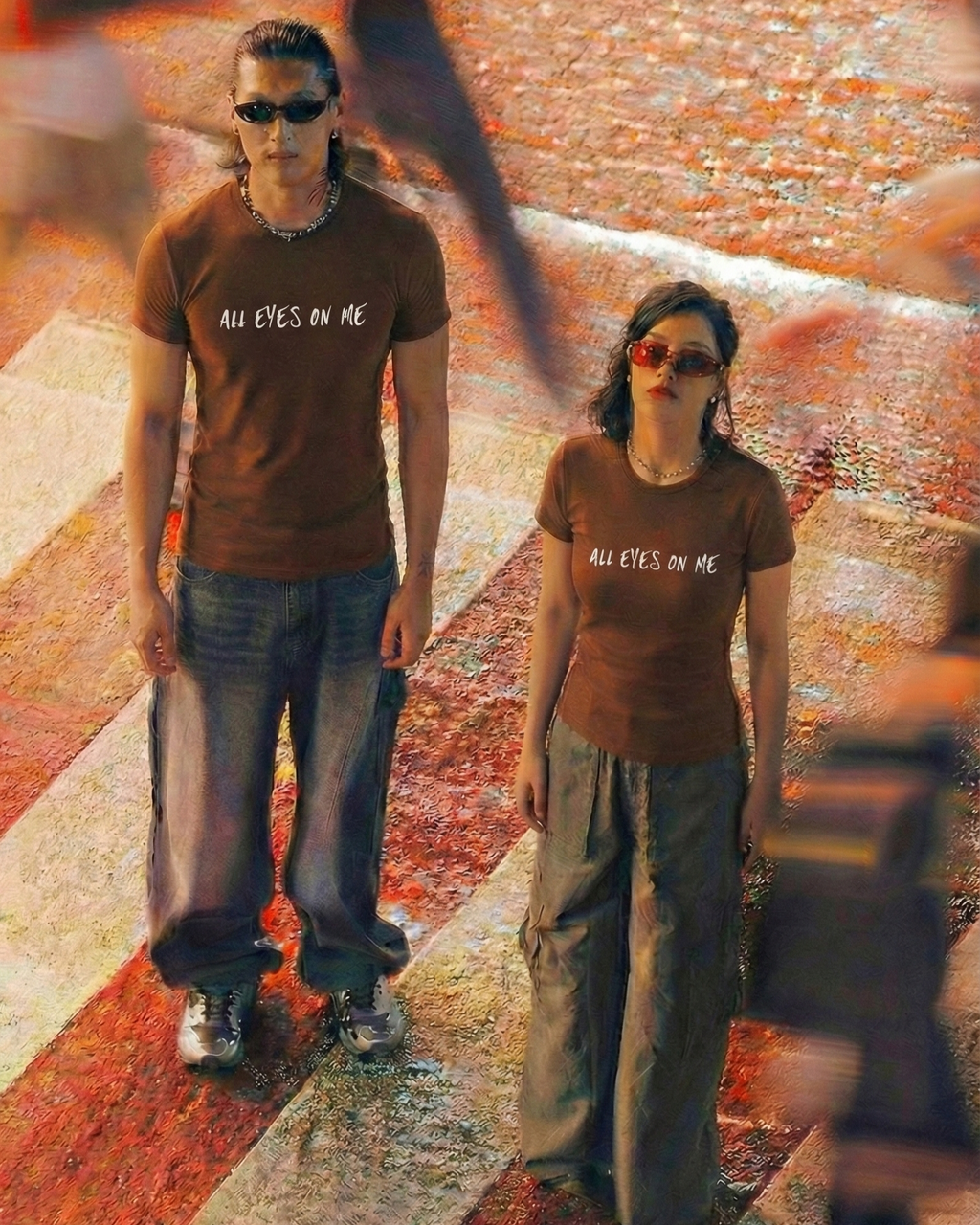 Never Again Club Narc All Eyes Oversized Tee [brown]