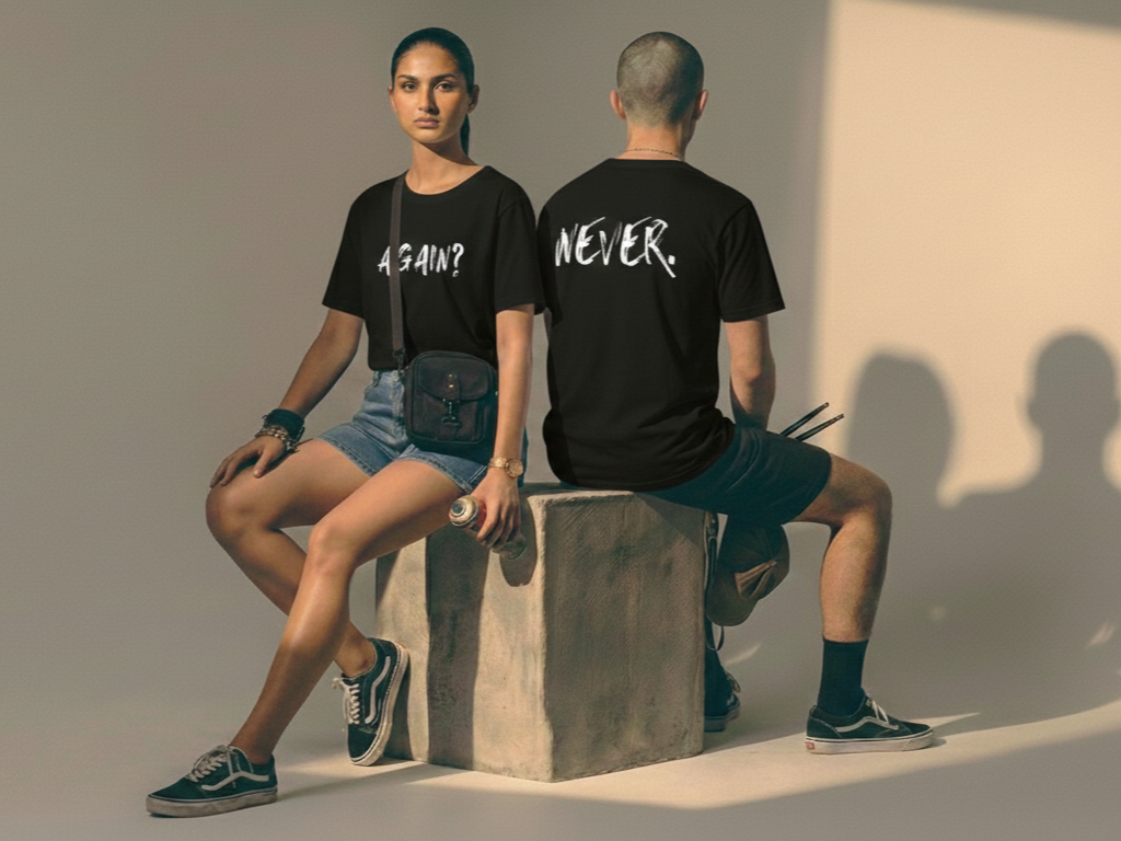 Never Again Club Duality Alternate Oversized Tee [black]