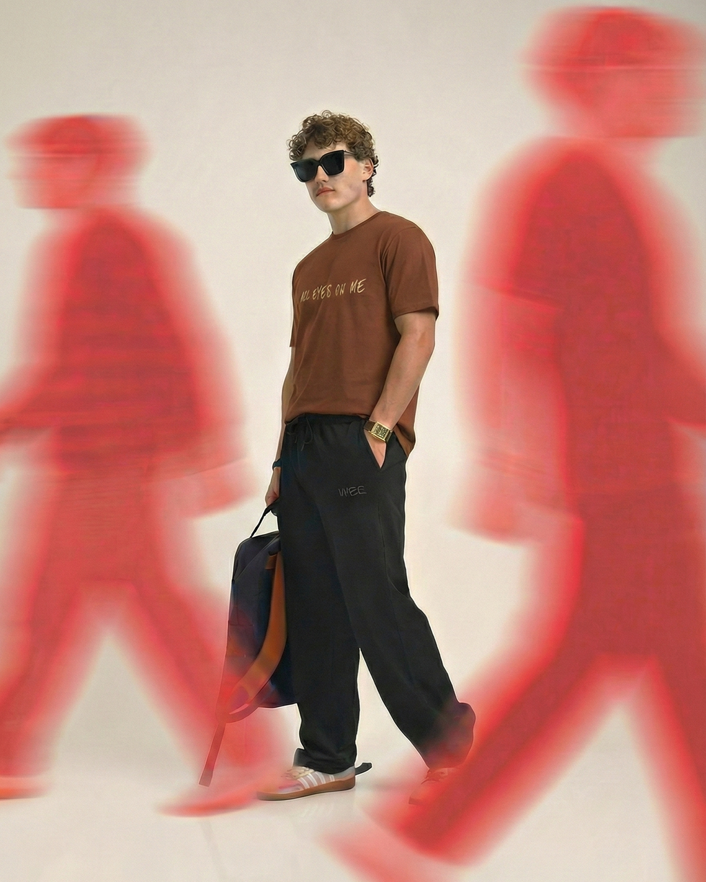 Never Again Club Narc All Eyes Oversized Tee [brown]