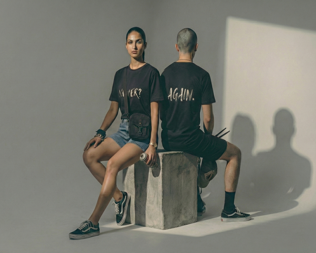 Never Again Club Duality Oversized Tee [black]