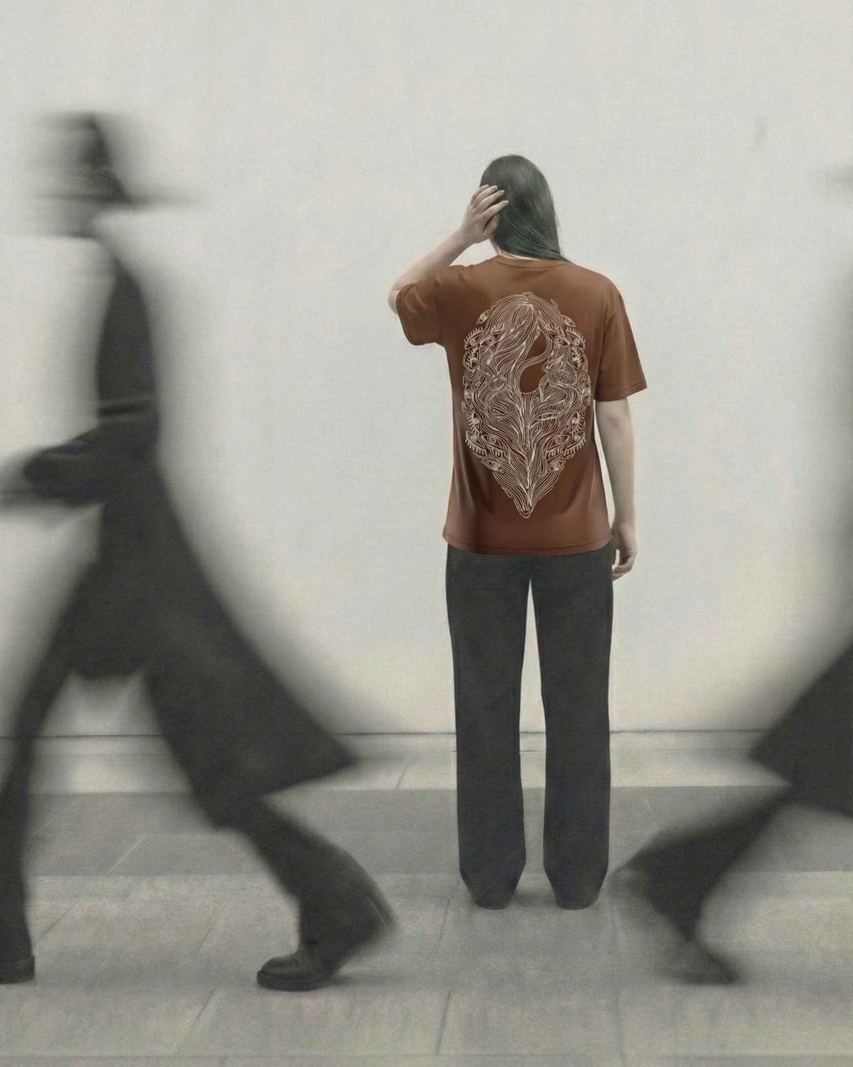 Never Again Club Narc All Eyes Oversized Tee [brown]