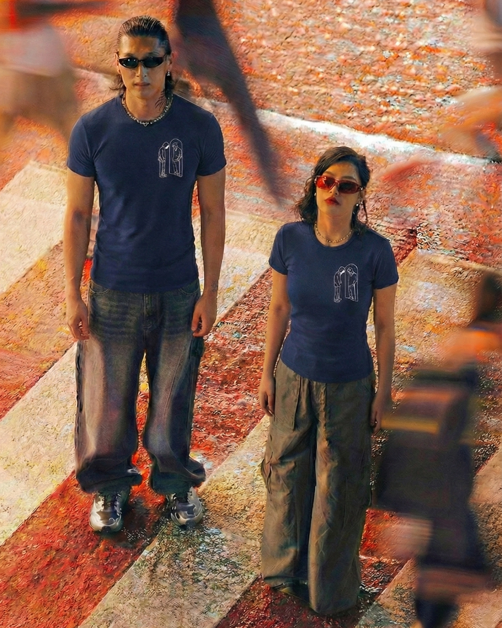 Never Again Club Narc Look Closer Oversized Tee [blue]