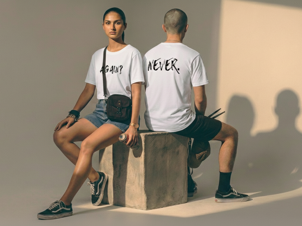 Never Again Club Duality Alternate Oversized Tee [white]